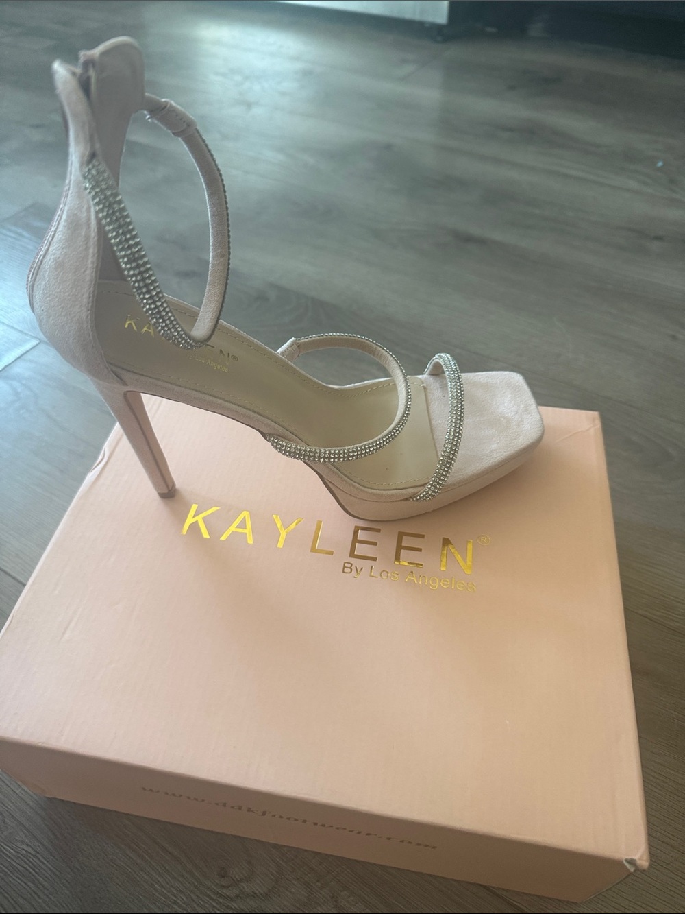 Kayleen by Los Angeles "Misty" Rhinestone Platform High Heels.
